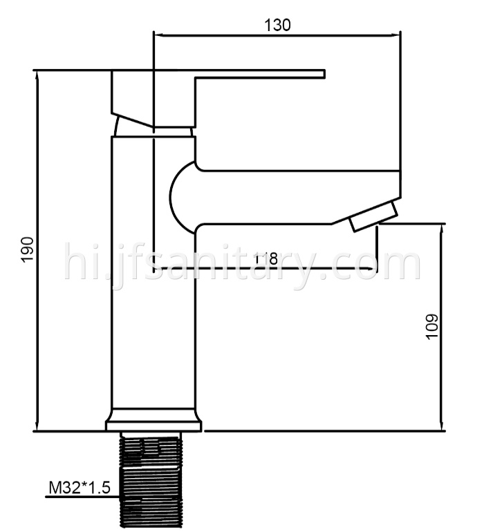 Size Of Modern Chrome Bathroom Taps